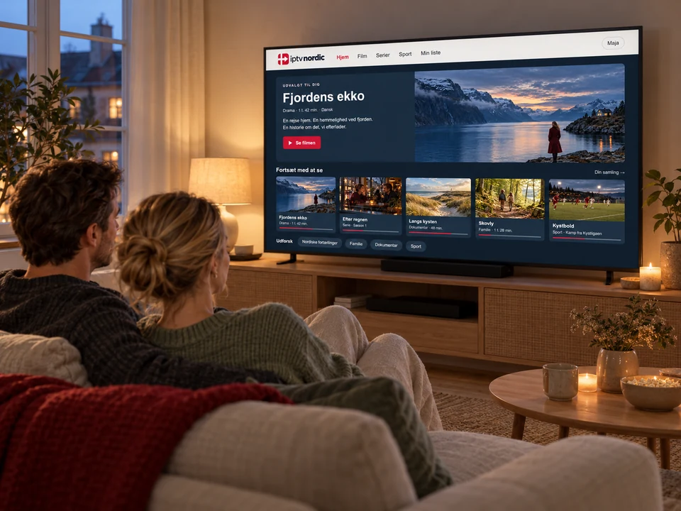 Et par slapper af i sofaen en aften foran et TV med iptv nordics filmoversigt